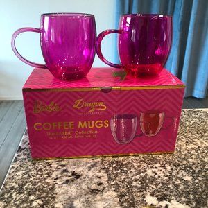 Barbie Glass Mugs - Dragon Glassware - New in Box